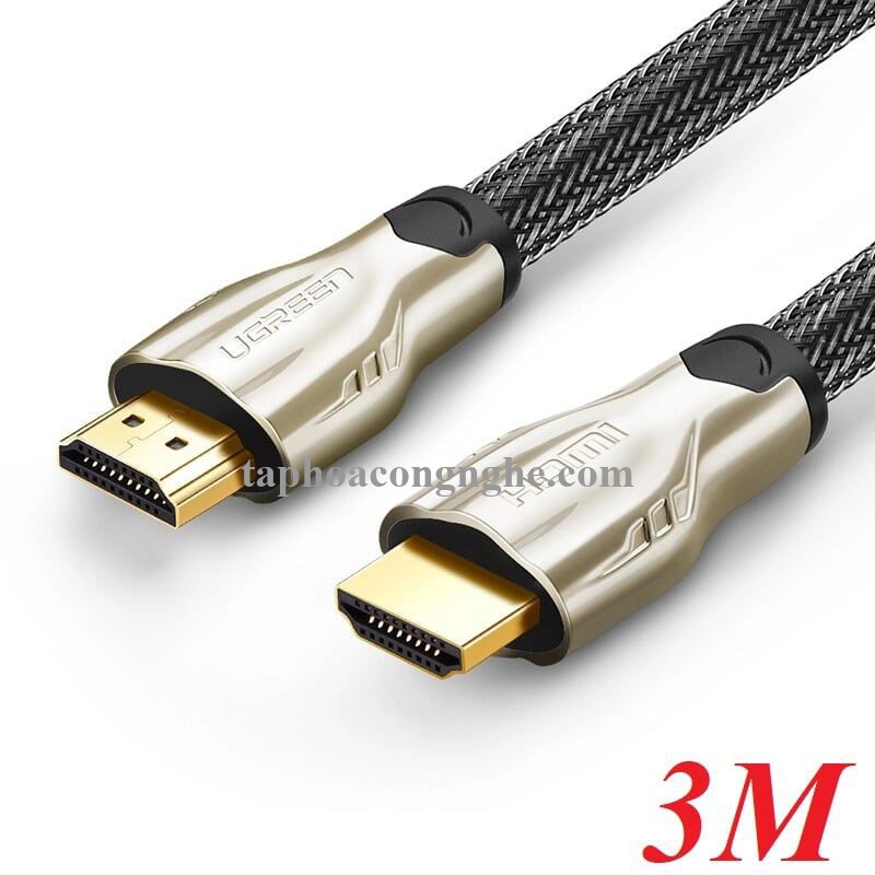 Ugreen 11192 3M màu Đen Cáp tín hiệu HDMI vỏ bọc lưới cao cấp HD102 30011192